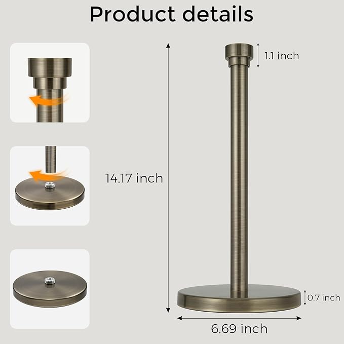 Antique Bronze Paper Towel Holder Countertop, Freestanding Paper Towel Stand - Image 8