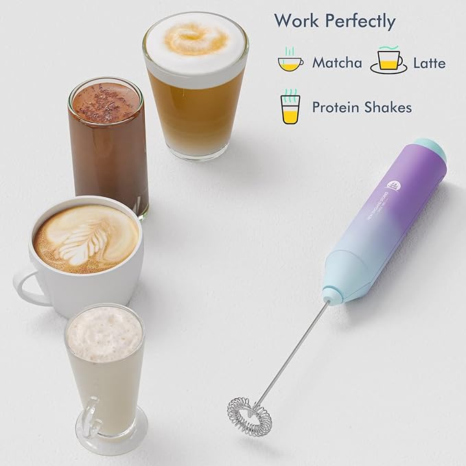 Powerful Milk Frother Handheld Foam Maker, Mini Whisk Drink Mixer - Image 4