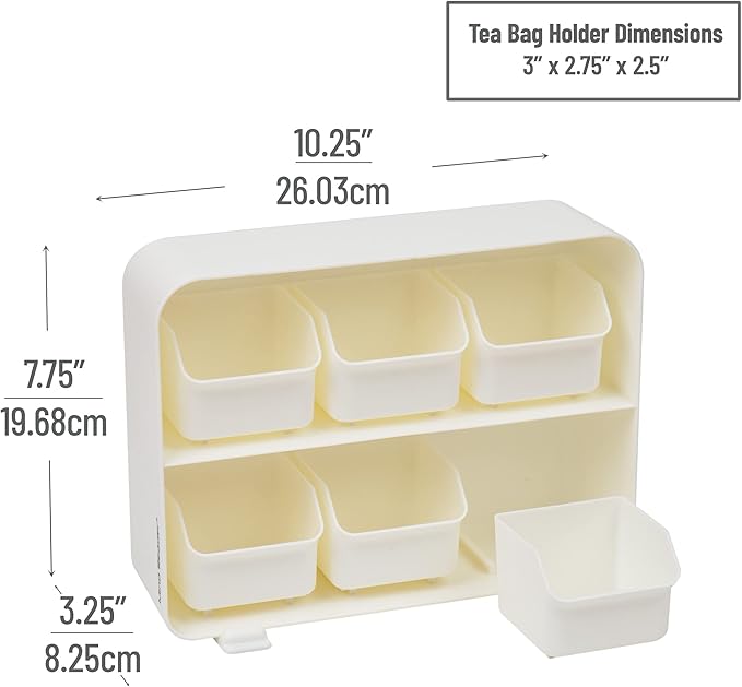 Mind Reader Tea Bag Organizer, Tea Station Organizer, Countertop Storage - Image 3