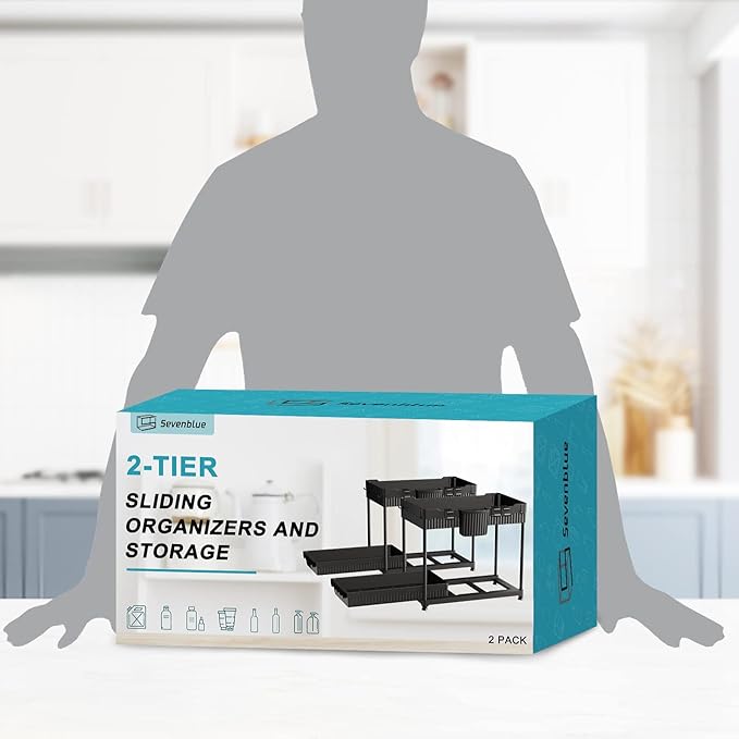 Sevenblue 2 Pack Multi-Purpose Under Sink Organizers and Storage, 2026 Pull Out - Image 7