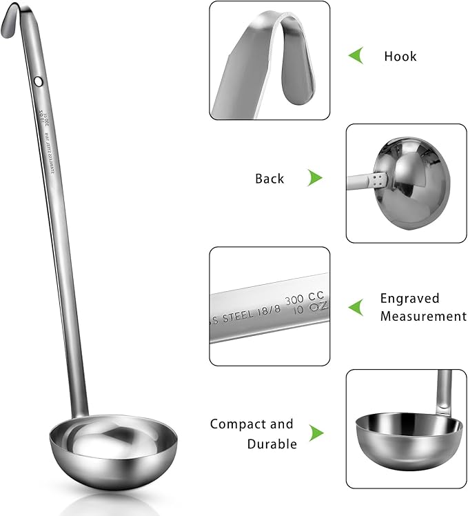 meekoo Stainless Steel Ladle Soup Handle Ladle - Image 5
