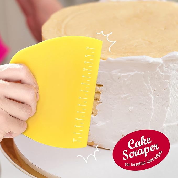 Teenitor 2 Pieces Dough Cutter, Bench Scraper Plastic, Sourdough Scraper - Image 5