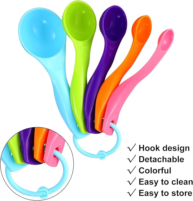 Frienda 20 Pieces Colorful Plastic Measuring Cup Spoons - Image 5