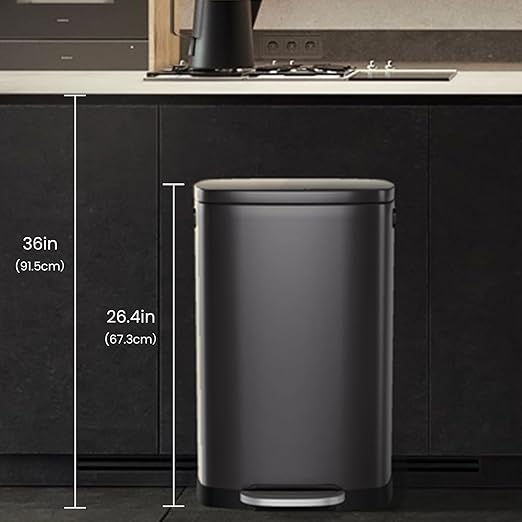 ELPHECO Kitchen Trash Can with Lid Soft Close, 13 Gallon / 50L Stainless Steel - Image 5