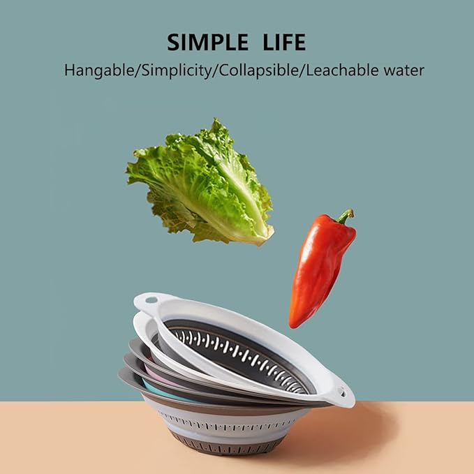 Collapsible Colander and Strainer, Silicone Strainer Colanders & Food Strainers - Image 5