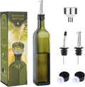 AOZITA 17oz Glass Olive Oil Bottle Dispenser - 500ml Green Oil and Vinegar by AOZITA