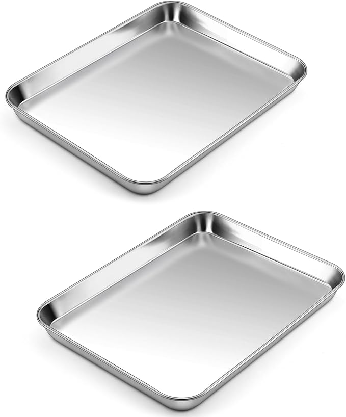 P&P CHEF 10.5 Inch Baking Cookie Sheet, Oven Pan Tray Stainless Steel Sheet Pan by PPCHEF