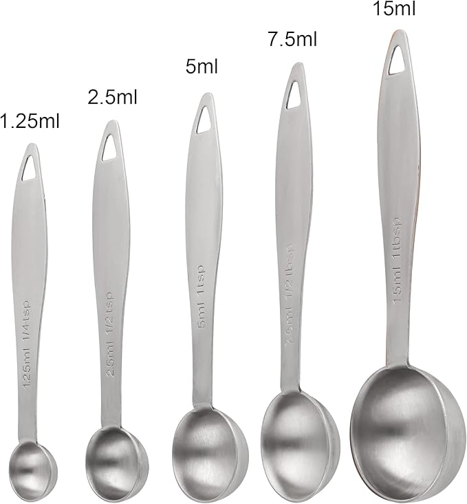 Measuring Cups and Spoons, 12 Piece Metric & US 18/8 Stainless Steel Measuring - Image 7