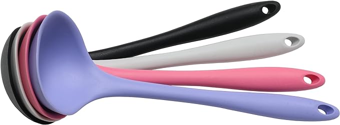 Chef Craft Premium Silicone Cooking Ladle, 11.25 inch, Pastel Blue - Image 3