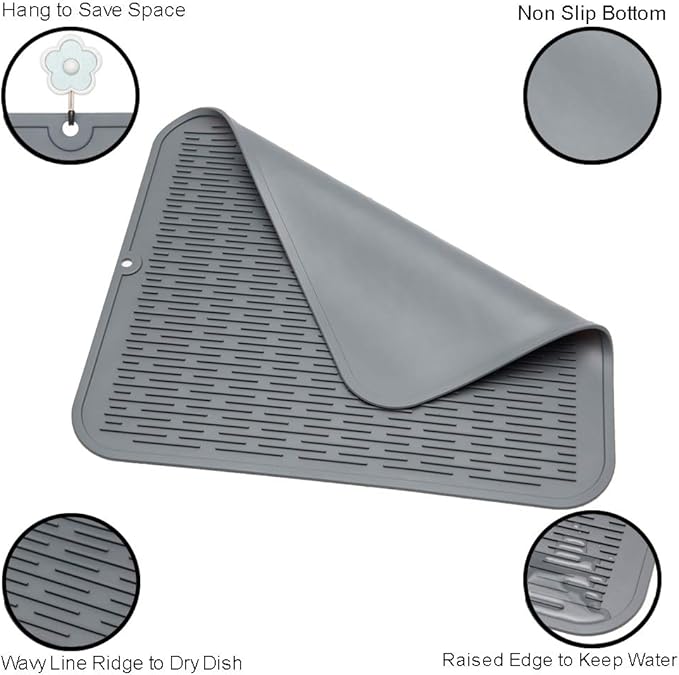 ZLR 2 Pcs Large Silicone Dish Drying Mat - Image 4