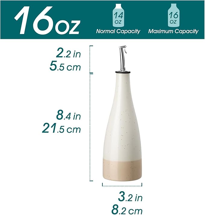 vancasso 16 Oz Ceramic Olive Oil Dispenser Bottle, Bottle Dispenser - Image 2