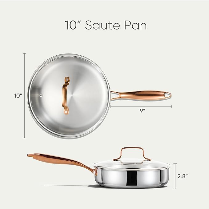 CAROTE 10" Tri-Ply Stainless Steel Deep Frying Pan - Image 2