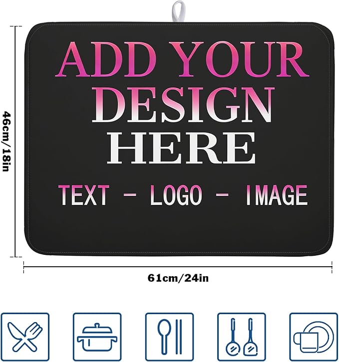 Custom Personalized Dish Drying Mat 18x24 Inch Customized Drying Mats - Image 2