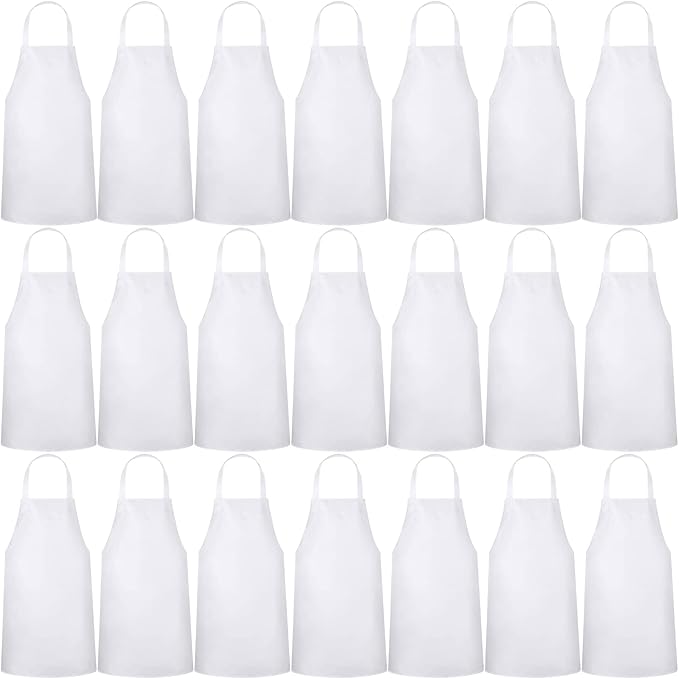 Foaincore Bib Aprons, Unisex Apron No Pocket Bulk Machine Washable Plain Aprons by Foaincore