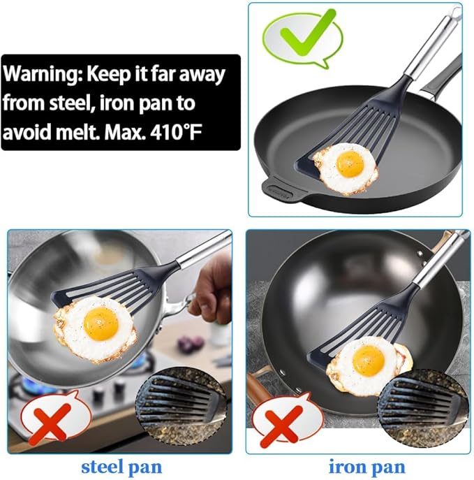 KSENDALO LFGB Certified Nylon Fish Spatula, Slotted Egg Turner - Image 5