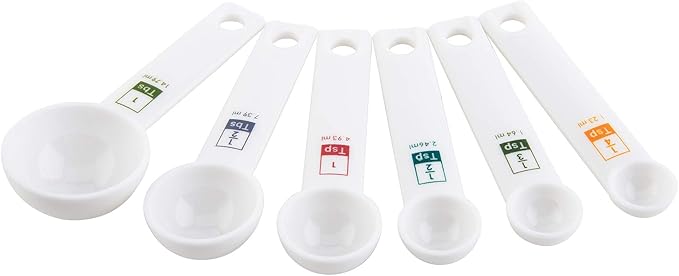 Fox Run 6-Piece Plastic Measuring Spoon Set White, 1.6 x 9 x 3 inches - Image 8