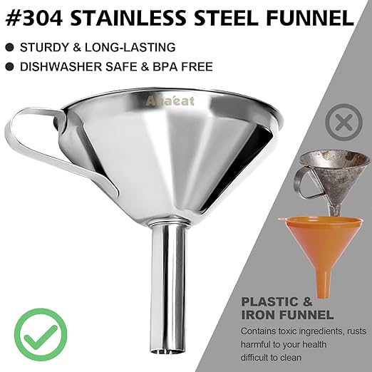 Anaeat 3 Pack Stainless Steel Kitchen Funnel Set - Image 4