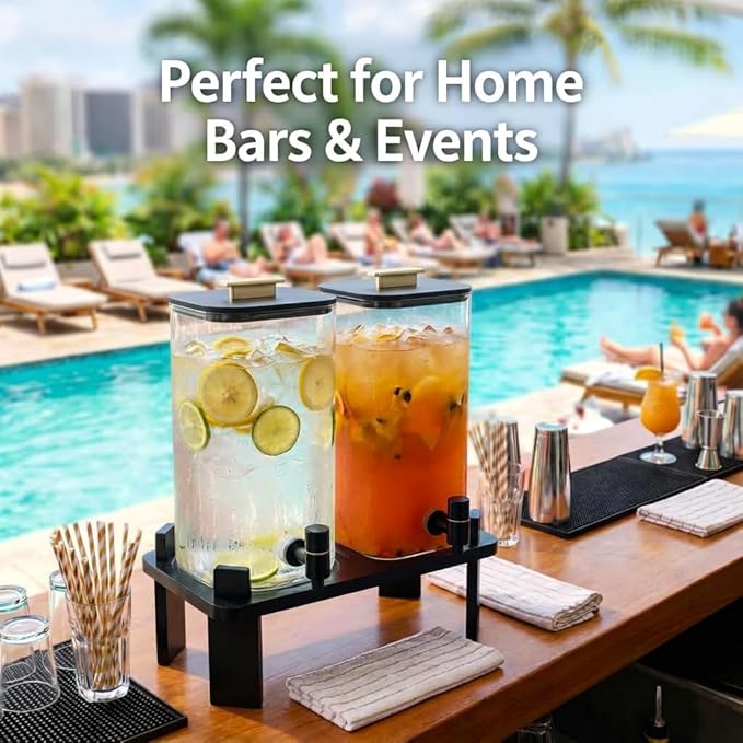 2 PCS 3 Gallon Drink dispenser, Glass Beverage Dispenser - Image 8