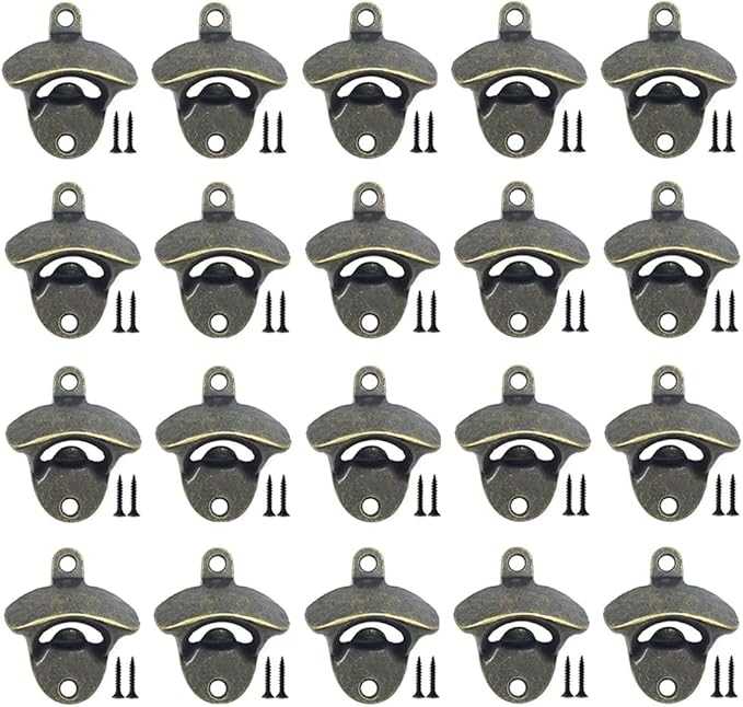 ANSLYQA 20 Pack Bottle Opener Wall Mounted, Vintage Beer Bottle Opener by ANSLYQA