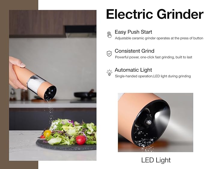 Electric Pepper Grinder and Salt Mill Set - Image 2