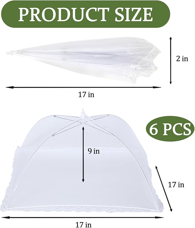 6 Pack Food Tents/Food Covers for Outdoor Mesh Screen Include 6 Standard - Image 2