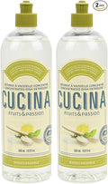 Cucina Fruits & Passion Biodegradable Concentrated Liquid Dish Soap Detergent 16.9 Ounces - 2 Pack (Sea Salt and Amalfi Lemon)