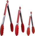 Popco 3-Piece Kitchen Tongs Set – Stainless Steel Heat Resistant Silicone Tips by POPCO