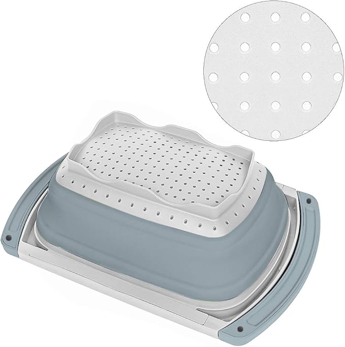 Qimh Collapsible Colander | Over The Sink Silicone Kitchen Strainers and - Image 7