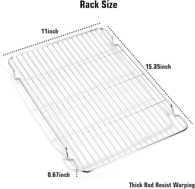Wildone Baking Sheet & Rack Set, Stainless Steel Cookie Pan - Image 5