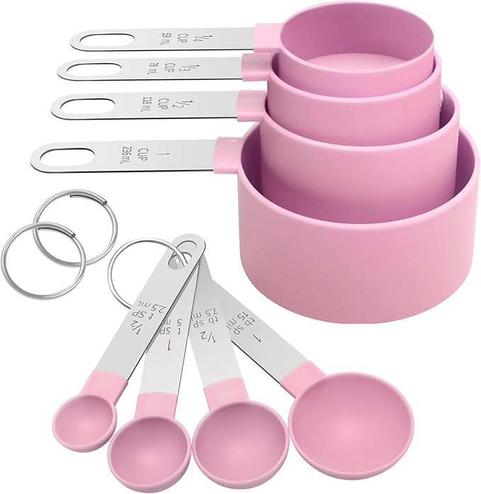 Measuring Cups Set Measuring Spoons Set, Nesting Measure Cups by YQMYXG