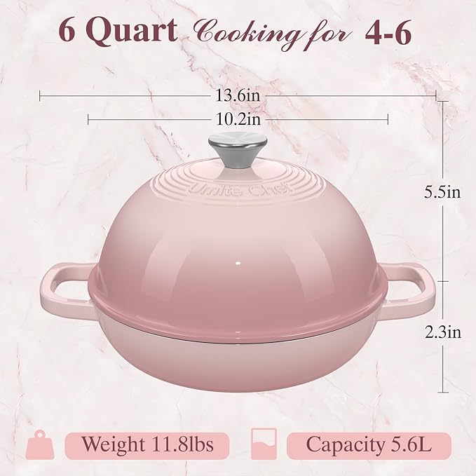 Cast Iron Dutch Oven Pot with Lid, Round Bread Oven - Image 8