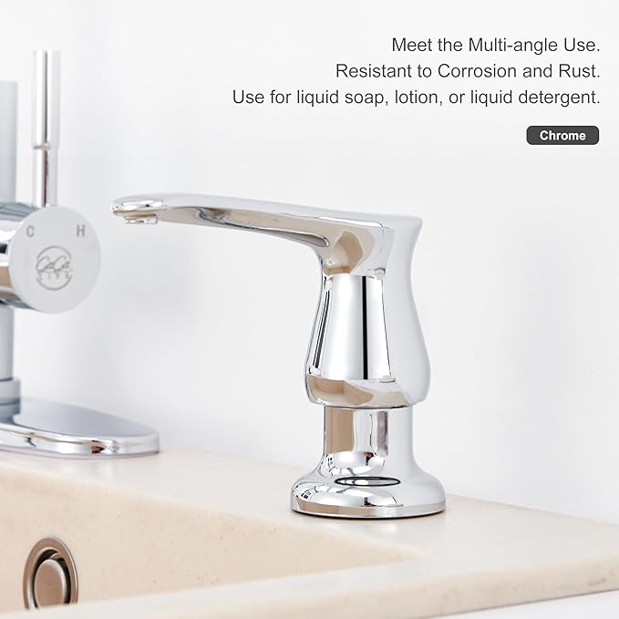 GAGALIFE Kitchen Sink Soap Dispenser Chrome, Built in Soap Dispenser - Image 5