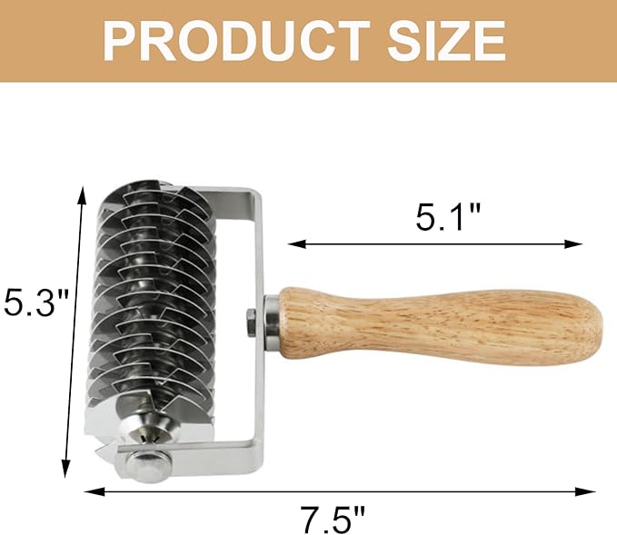 Pastry Lattice Roller Cutter, Stainless Steel Multi-Wheel Dough Cutter - Image 4