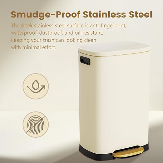 ELPHECO Kitchen Trash Can with Lid Soft Close, 13 Gallon / 50L Stainless Steel - Image 4