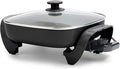 GreenLife 12" 5QT Square Electric Skillet, Glass Vented Lid, Ceramic PFAS-Free by GreenLife
