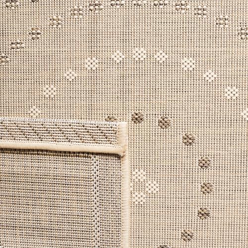 SAFAVIEH Washable Rug Outdoor Courtyard Collection - 2'7" x 5', Natural & Brown, Non-Shedding & Easy Cleaning, Ideal for Patio, Backyard, Mudroom (CY1906-3001)