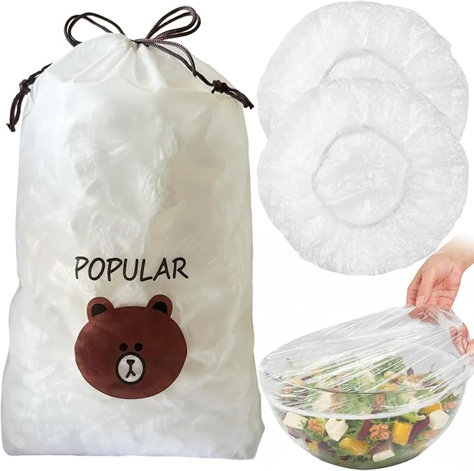 300pcs Plastic Bowl Covers Food Cover, Food Fresh Keeping Bags Elastic Reusable by Unknown