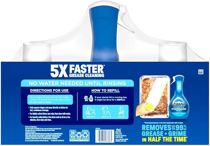 Dawn Platinum Powerwash, Fresh Scent, 1 Starter Kit + 2 Refills (21.5oz each - 3 Piece Set)
