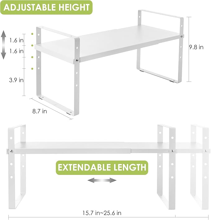 Across-Star Expandable Cabinet Shelf Organizer Rack, Stackable Kitchen Counter - Image 5