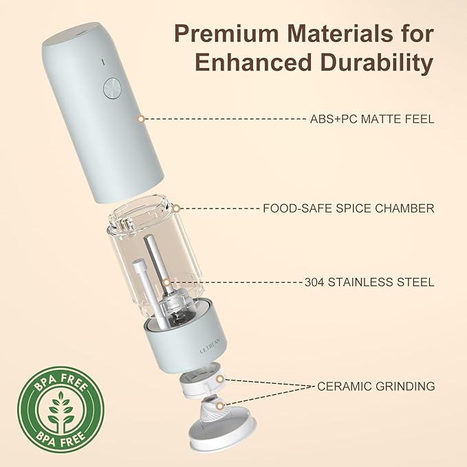 Ultrean Pepper Grinder, Rechargeable Salt and Pepper Grinder - Image 5