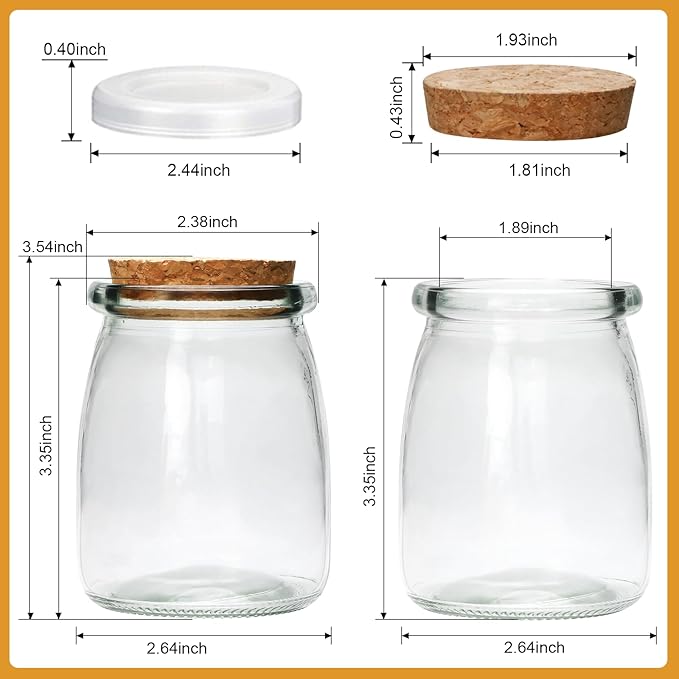 Brajttt Mini Yogurt Jars 6 Pack, 7 oz Glass Favor Jars - Image 2