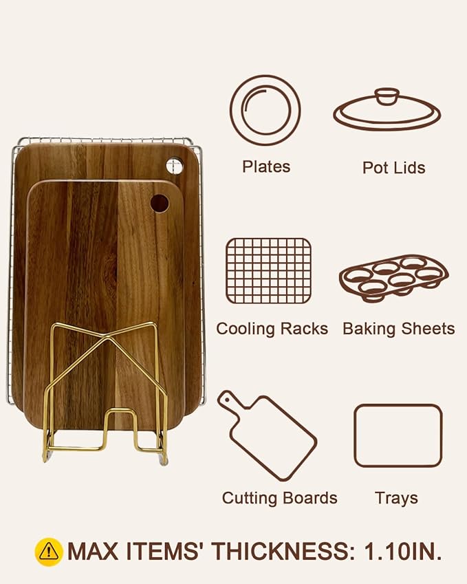 Pot Lid Organizer Cutting Board Holder Inside Cabinet 304 Stainless Steel Pot - Image 5