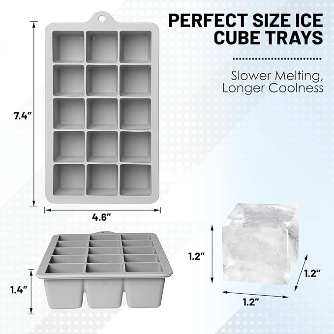 Silicone Ice Cube Trays 3Packs, Easy Release Ice Cube Molds - Image 2
