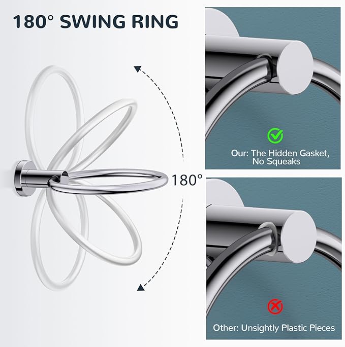 FORIOUS Toilet Paper Holder Wall Mount, SUS304 Stainless Steel Double Post - Image 5