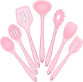 E-far Silicone Cooking Utensils Set, 7-Piece Pink Heat Resistant Kitchen by E-far