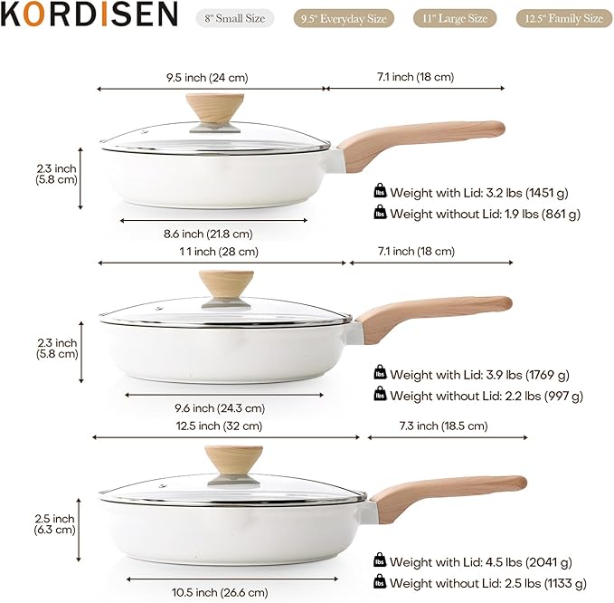 Kordisen Ceramic Nonstick Frying Pan Skillet Set - Image 7