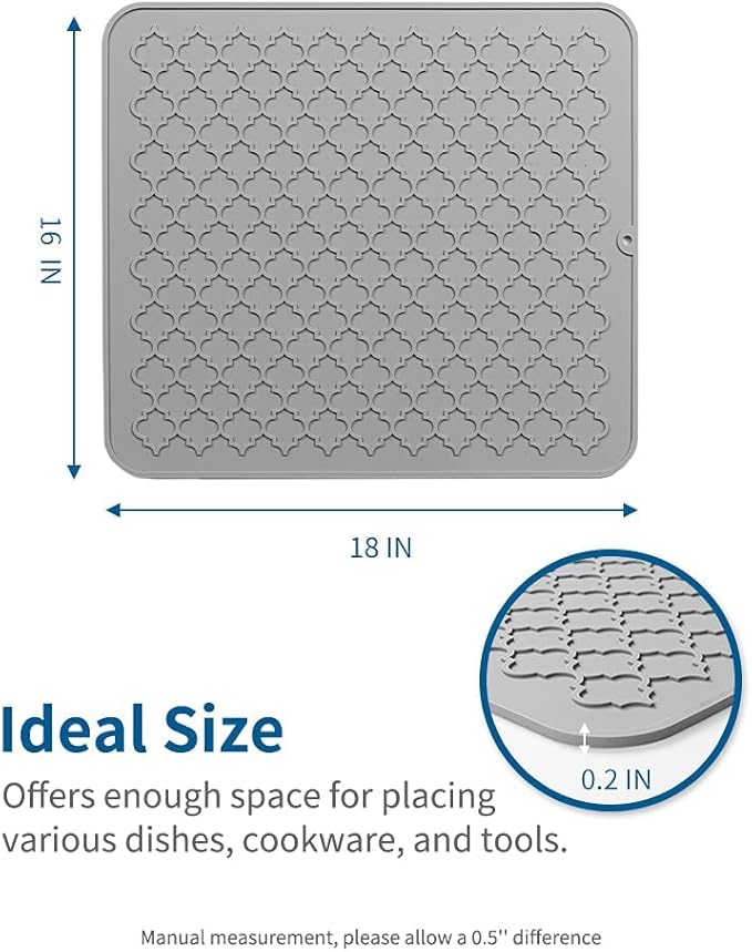 AMOAMI-Dish Drying Mats for Kitchen Counter-Silicone Dish Drying Mat-Kitchen - Image 6