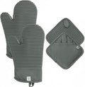 Extra Long Silicone Oven Mitts and Pot Holders Sets | Heat Resistant 500°F by AH+Artisan+Home