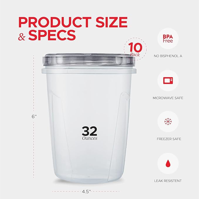 Tafura 10 Pack Leakproof Freezer Containers - Image 4