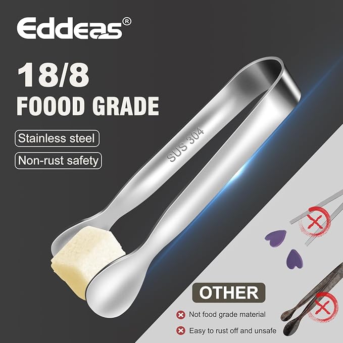 Eddeas Mini Tongs For Serving Food，Set fo 12 Small Tongs For Appetizers，Small - Image 2